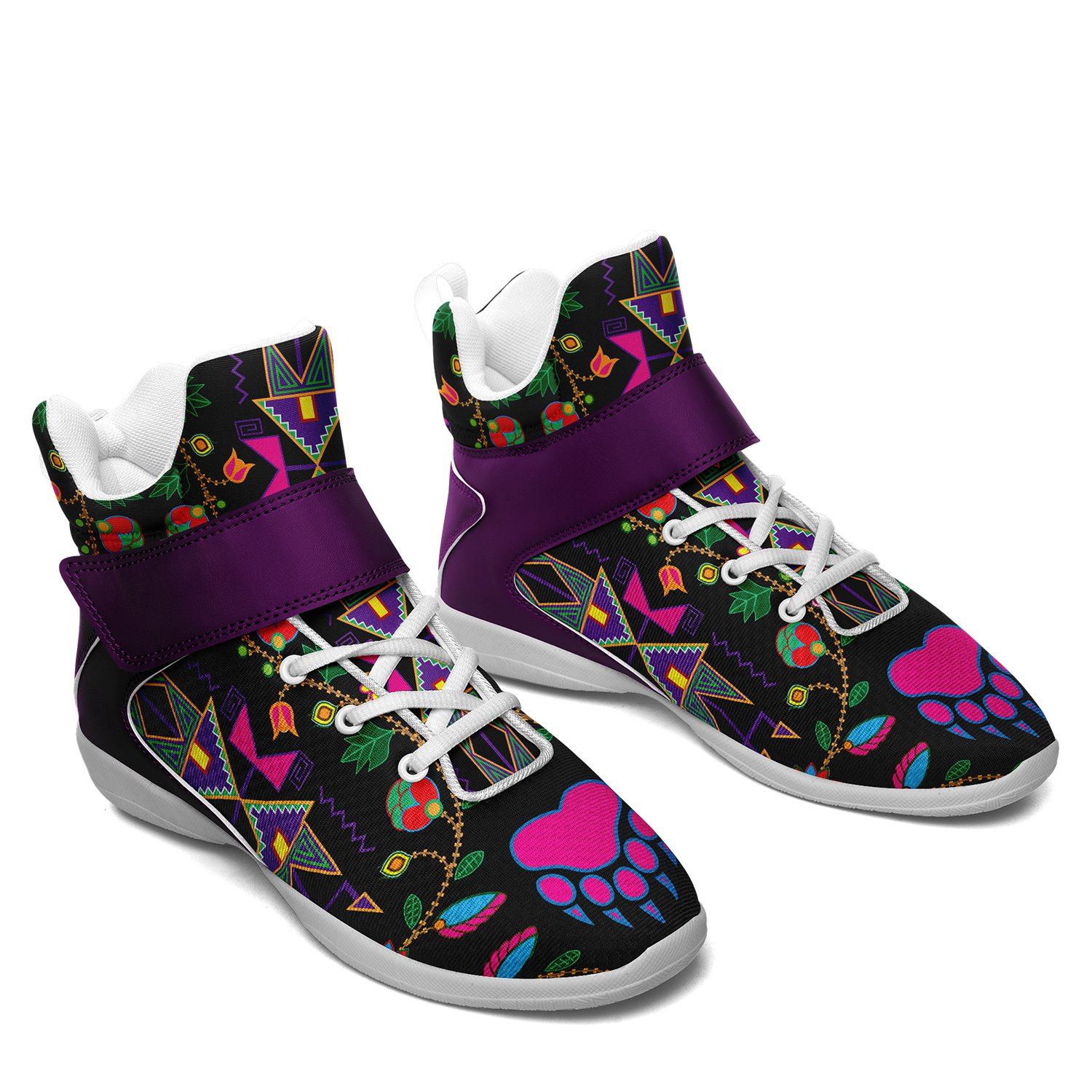 Geometric Floral Fall Black Ipottaa Basketball / Sport High Top Shoes 49 Dzine 