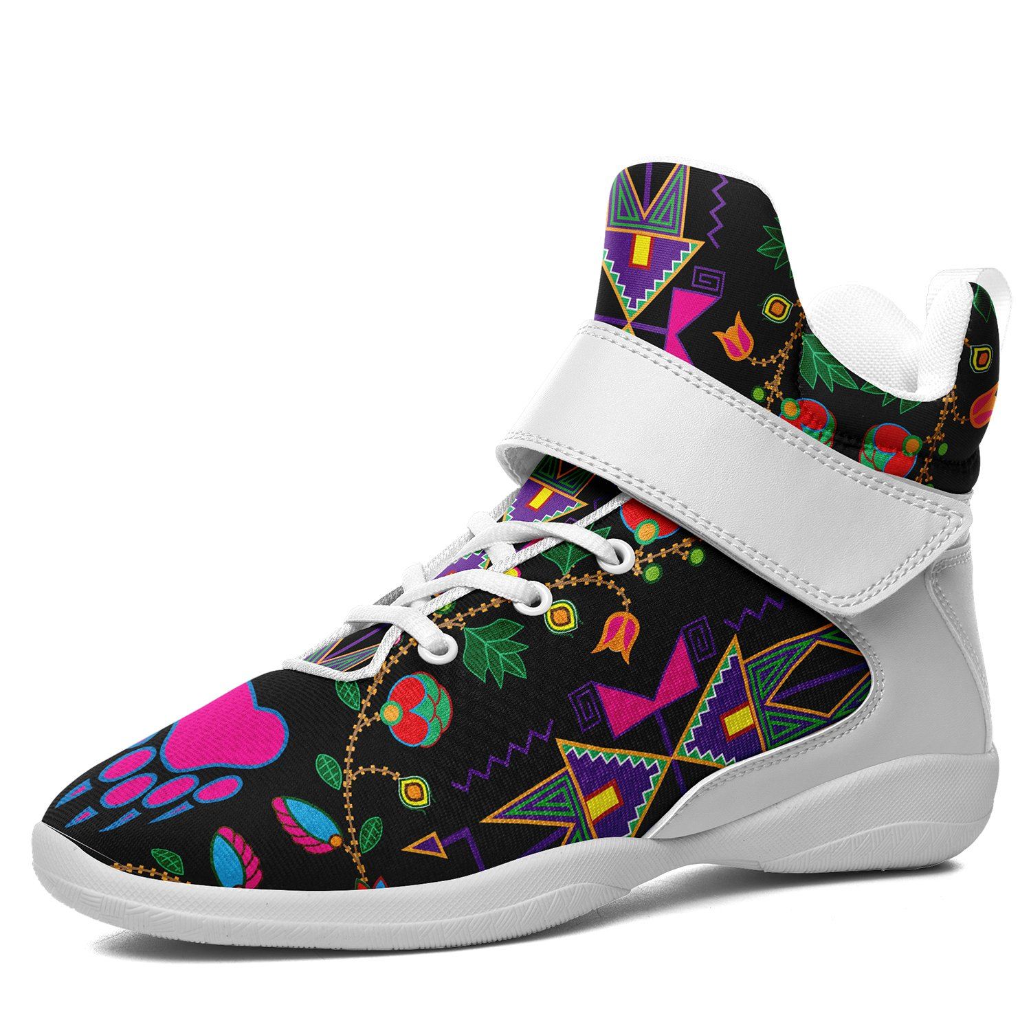 Geometric Floral Fall Black Ipottaa Basketball / Sport High Top Shoes 49 Dzine