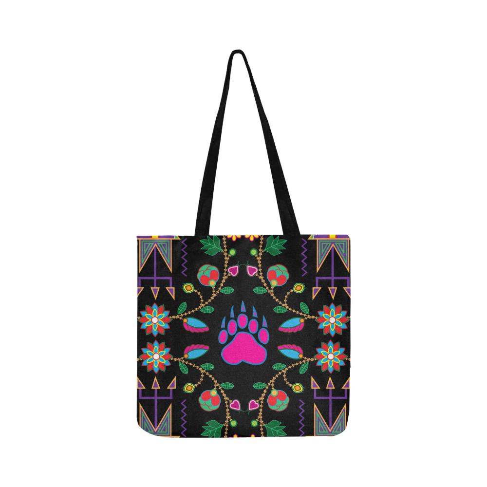 Geometric Floral Fall-Black Reusable Shopping Bag Model 1660 (Two sides) Shopping Tote Bag (1660) e-joyer