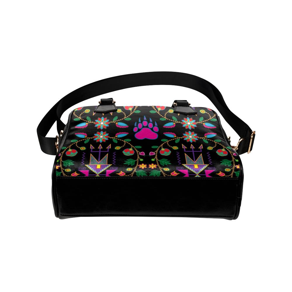 Geometric Floral Fall-Black Shoulder Handbag (Model 1634) Shoulder Handbags (1634) e-joyer