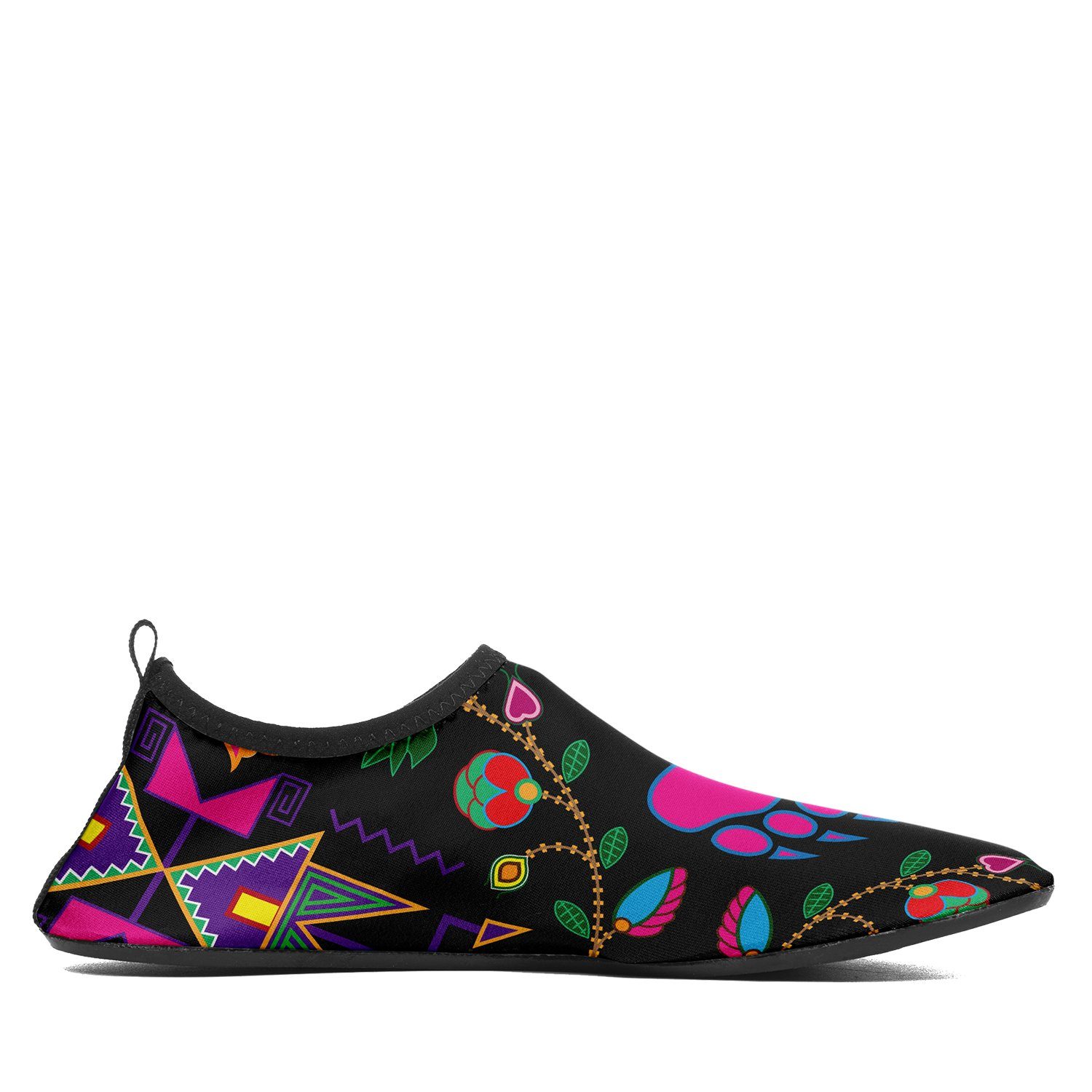 Geometric Floral Fall Black Sockamoccs Slip On Shoes 49 Dzine