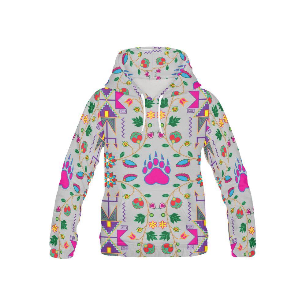 Geometric Floral Fall-Gray All Over Print Hoodie for Kid (USA Size) All Over Print Hoodie for Kid (H13) e-joyer 