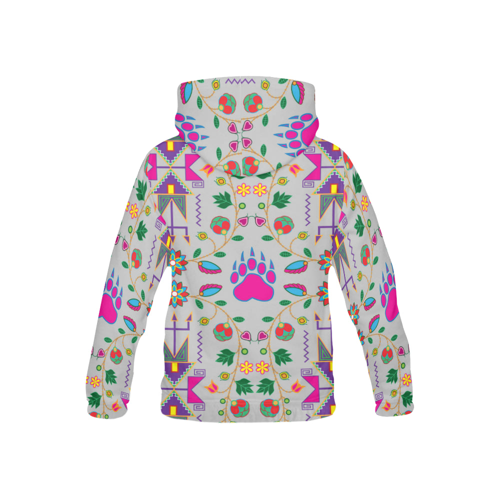 Geometric Floral Fall-Gray All Over Print Hoodie for Kid (USA Size) All Over Print Hoodie for Kid (H13) e-joyer