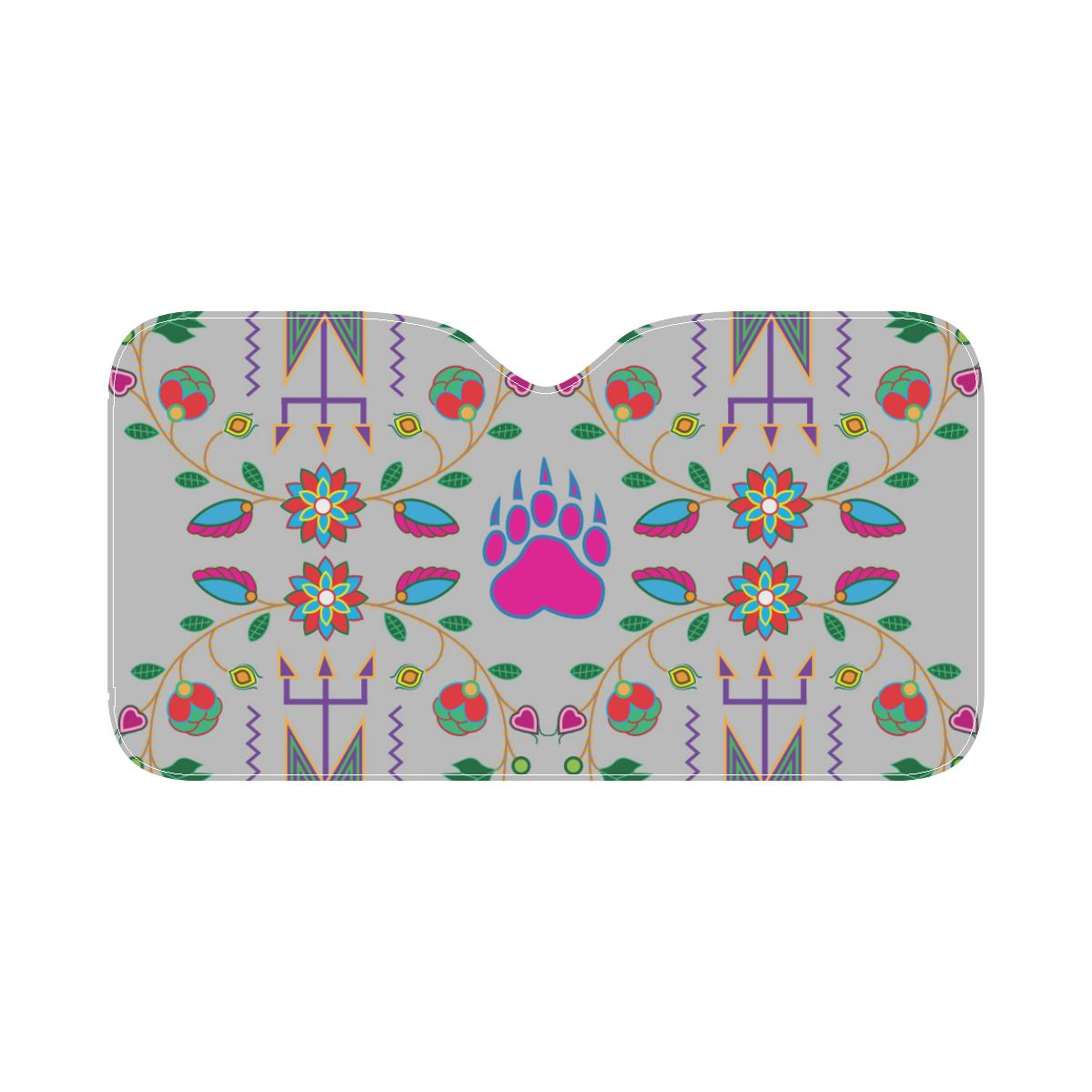 Geometric Floral Fall-Gray Car Sun Shade 55"x30" Car Sun Shade e-joyer