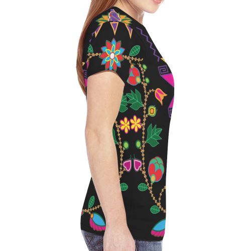 Geometric Floral Fall New All Over Print T-shirt for Women (Model T45) New All Over Print T-shirt for Women (T45) e-joyer