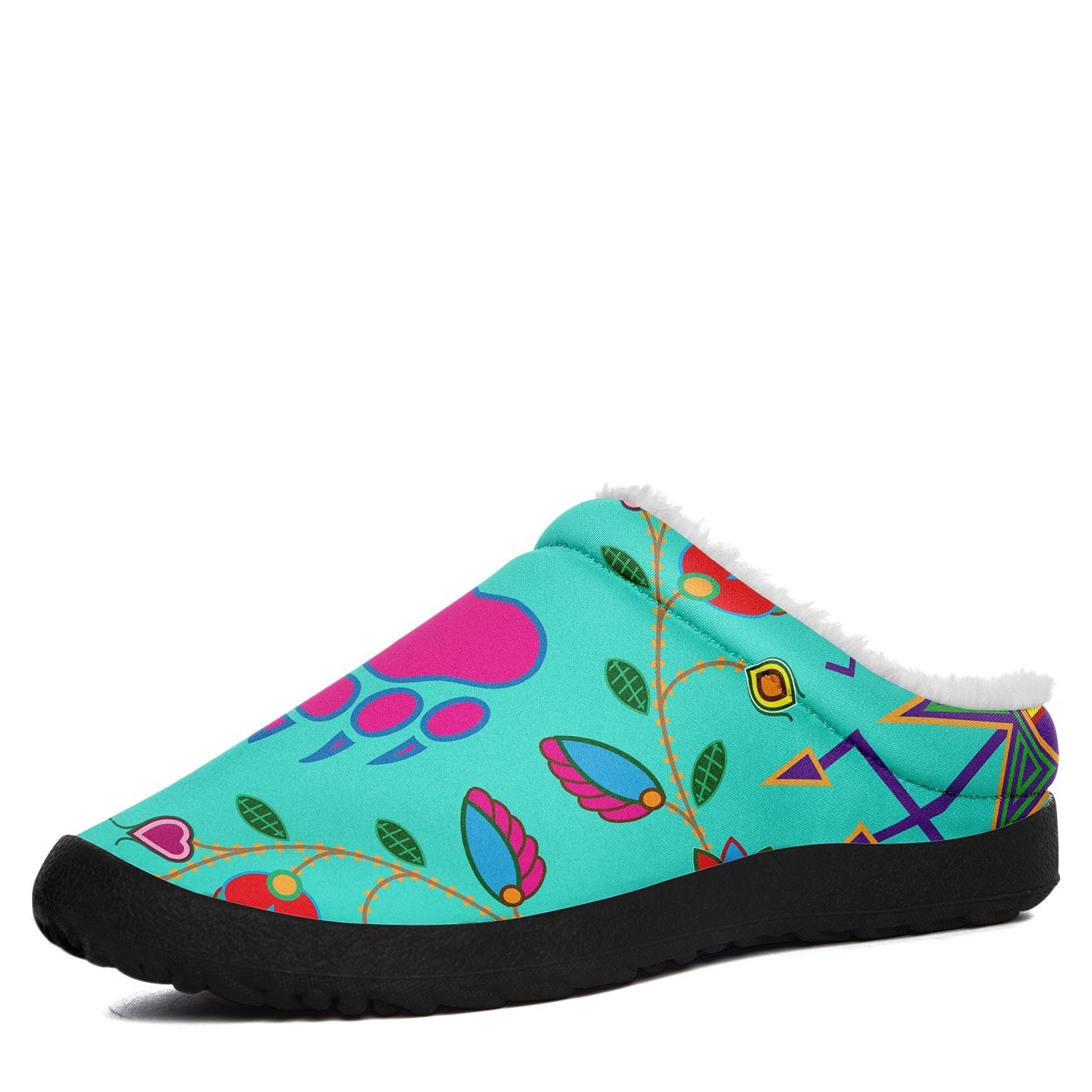 Geometric Floral Fall Sky Ikinnii Indoor Slipper 49 Dzine