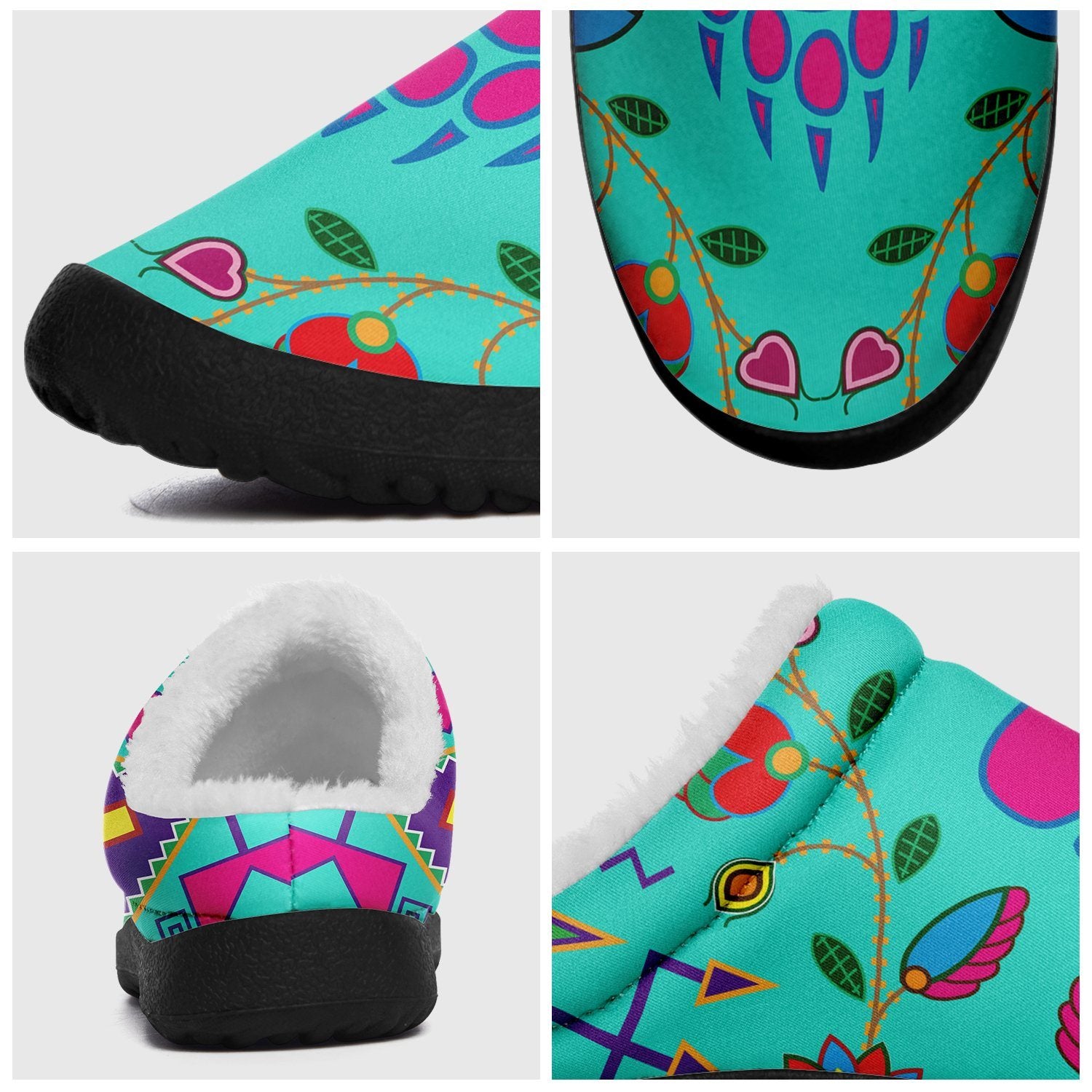 Geometric Floral Fall Sky Ikinnii Indoor Slipper 49 Dzine