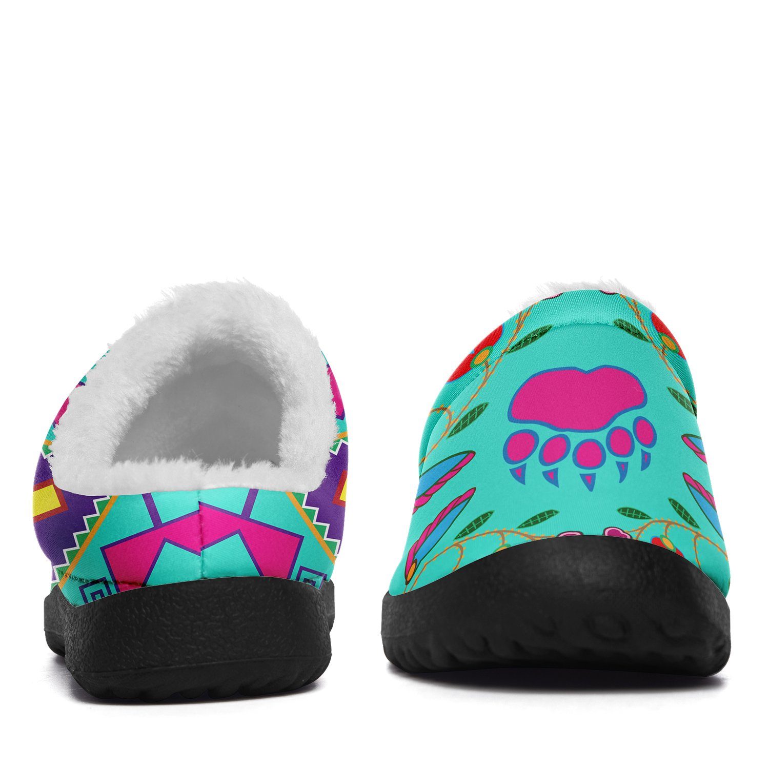 Geometric Floral Fall Sky Ikinnii Indoor Slipper 49 Dzine