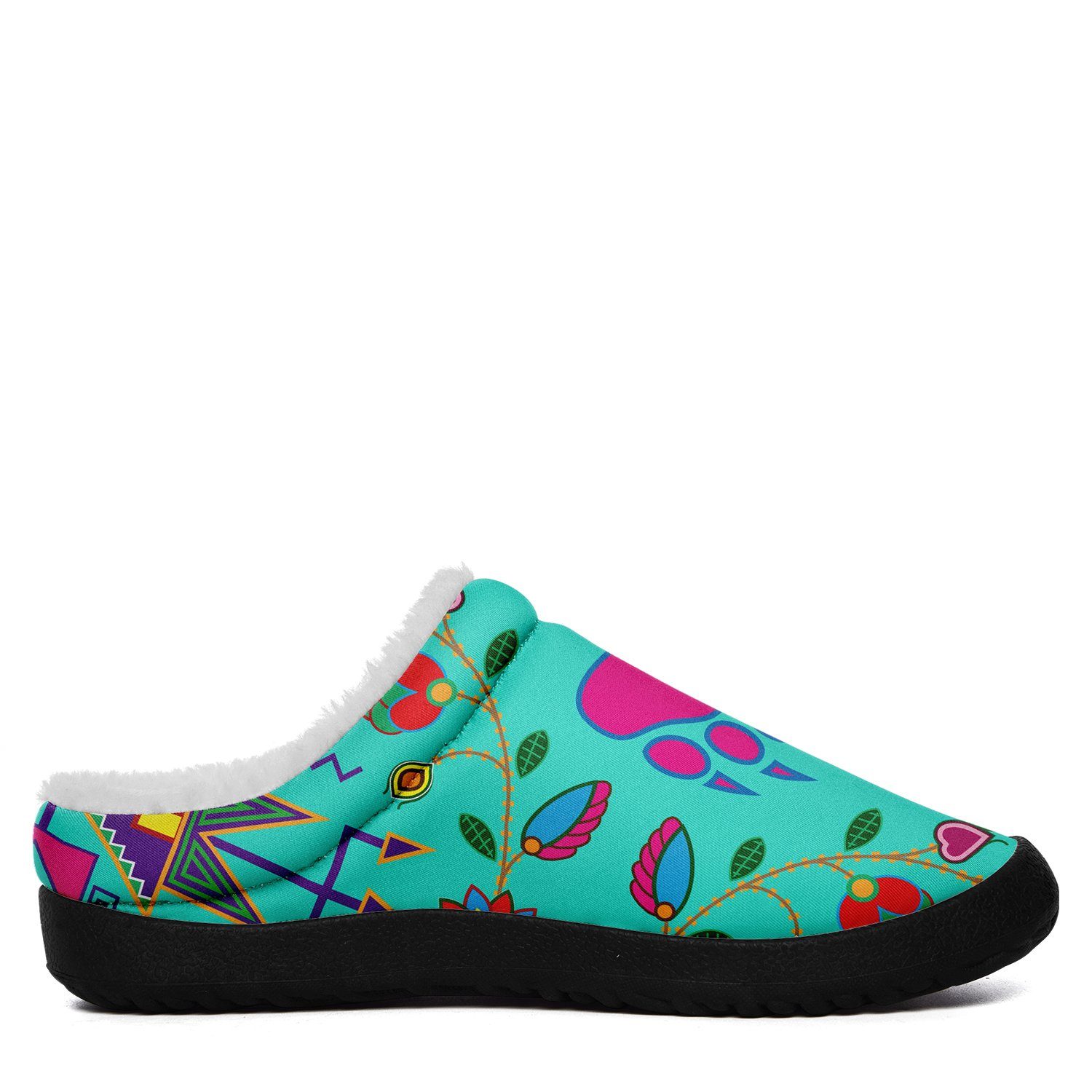 Geometric Floral Fall Sky Ikinnii Indoor Slipper 49 Dzine