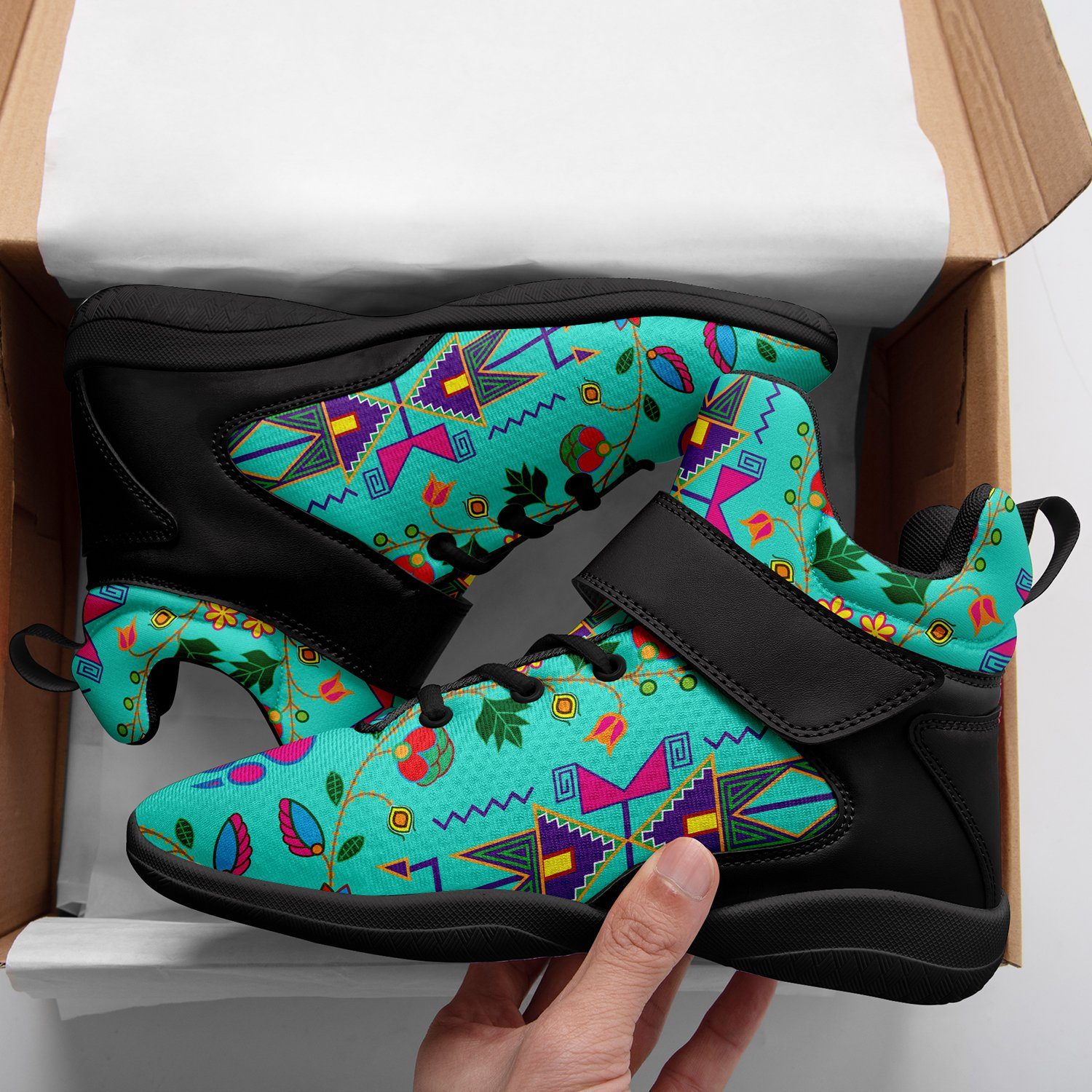 Geometric Floral Fall Sky Ipottaa Basketball / Sport High Top Shoes 49 Dzine