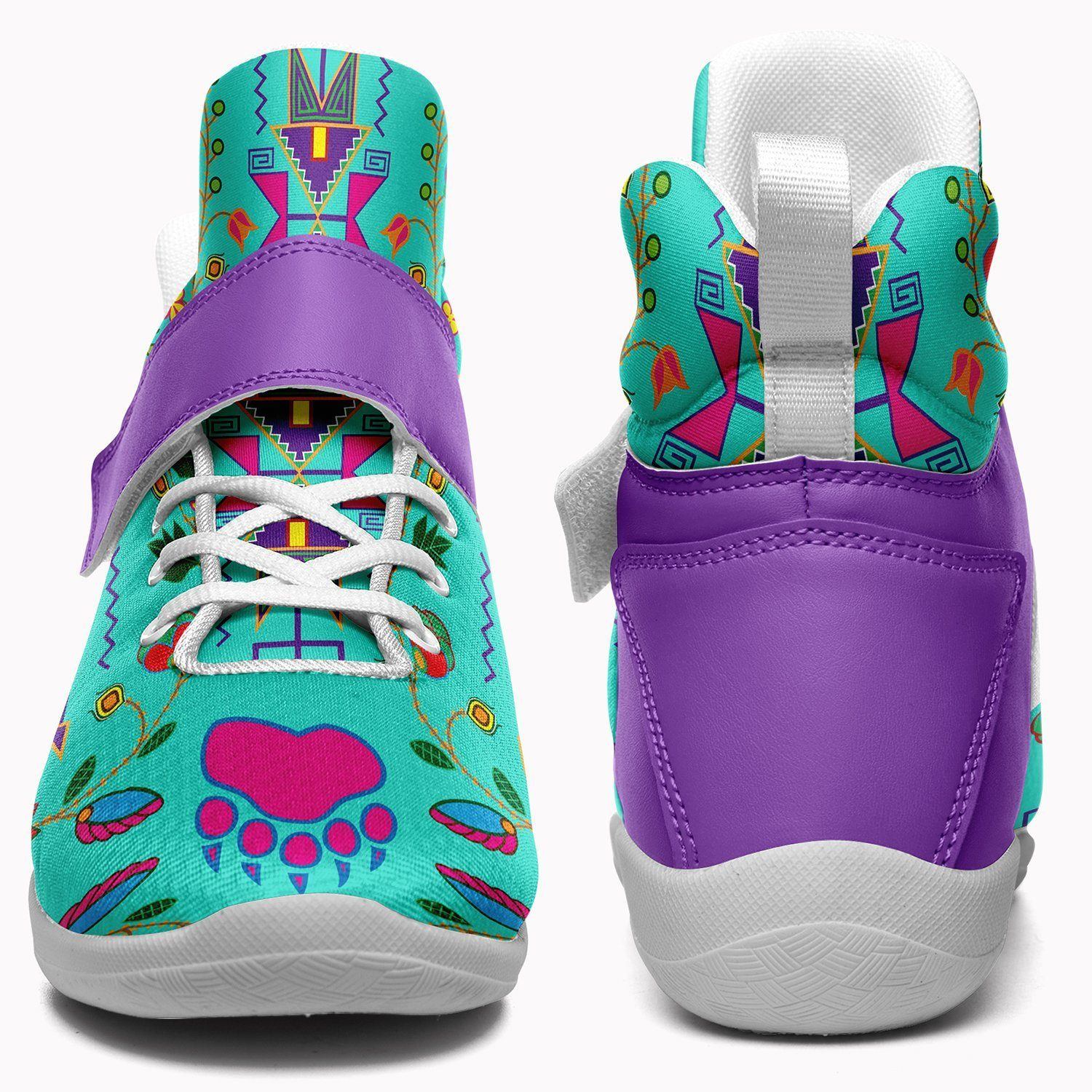 Geometric Floral Fall Sky Ipottaa Basketball / Sport High Top Shoes - White Sole 49 Dzine