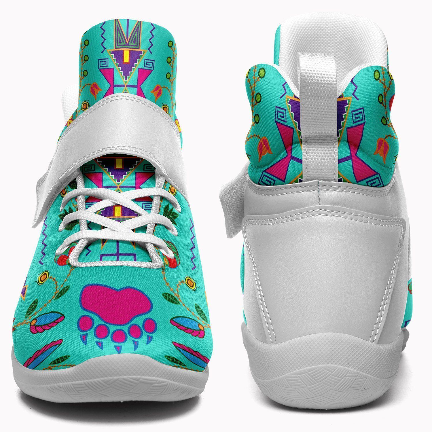 Geometric Floral Fall Sky Ipottaa Basketball / Sport High Top Shoes - White Sole 49 Dzine