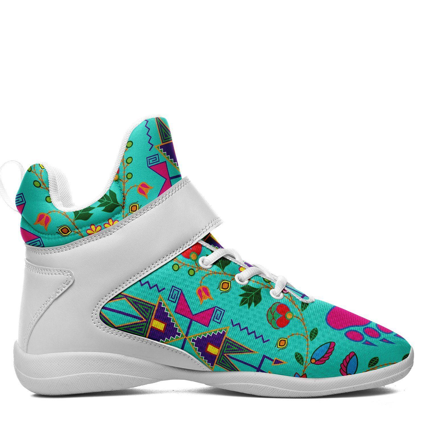 Geometric Floral Fall Sky Kid's Ipottaa Basketball / Sport High Top Shoes 49 Dzine