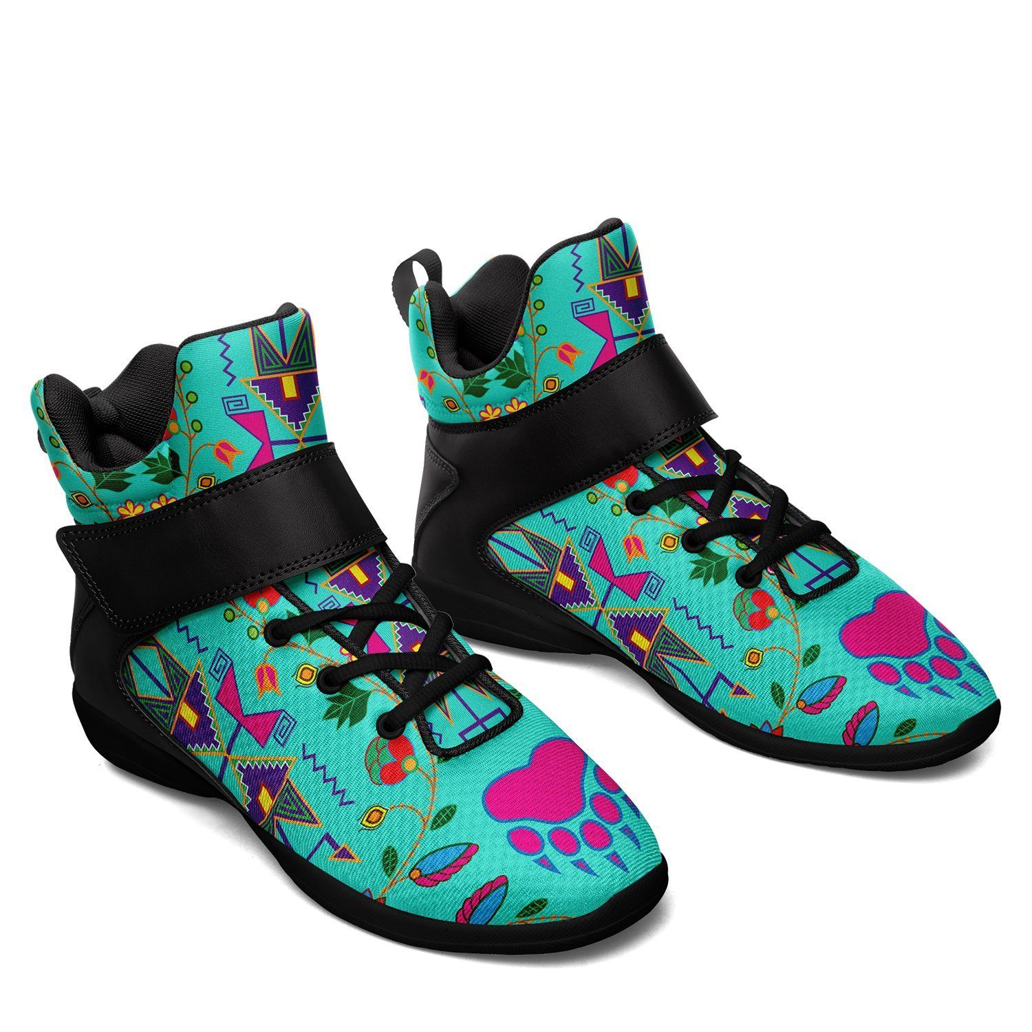 Geometric Floral Fall Sky Kid's Ipottaa Basketball / Sport High Top Shoes 49 Dzine