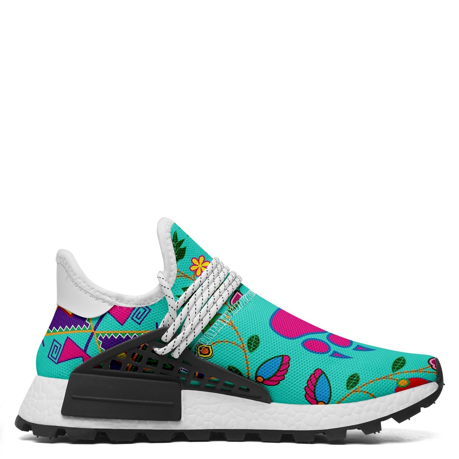 Geometric Floral Fall Sky Okaki Sneakers Shoes 49 Dzine