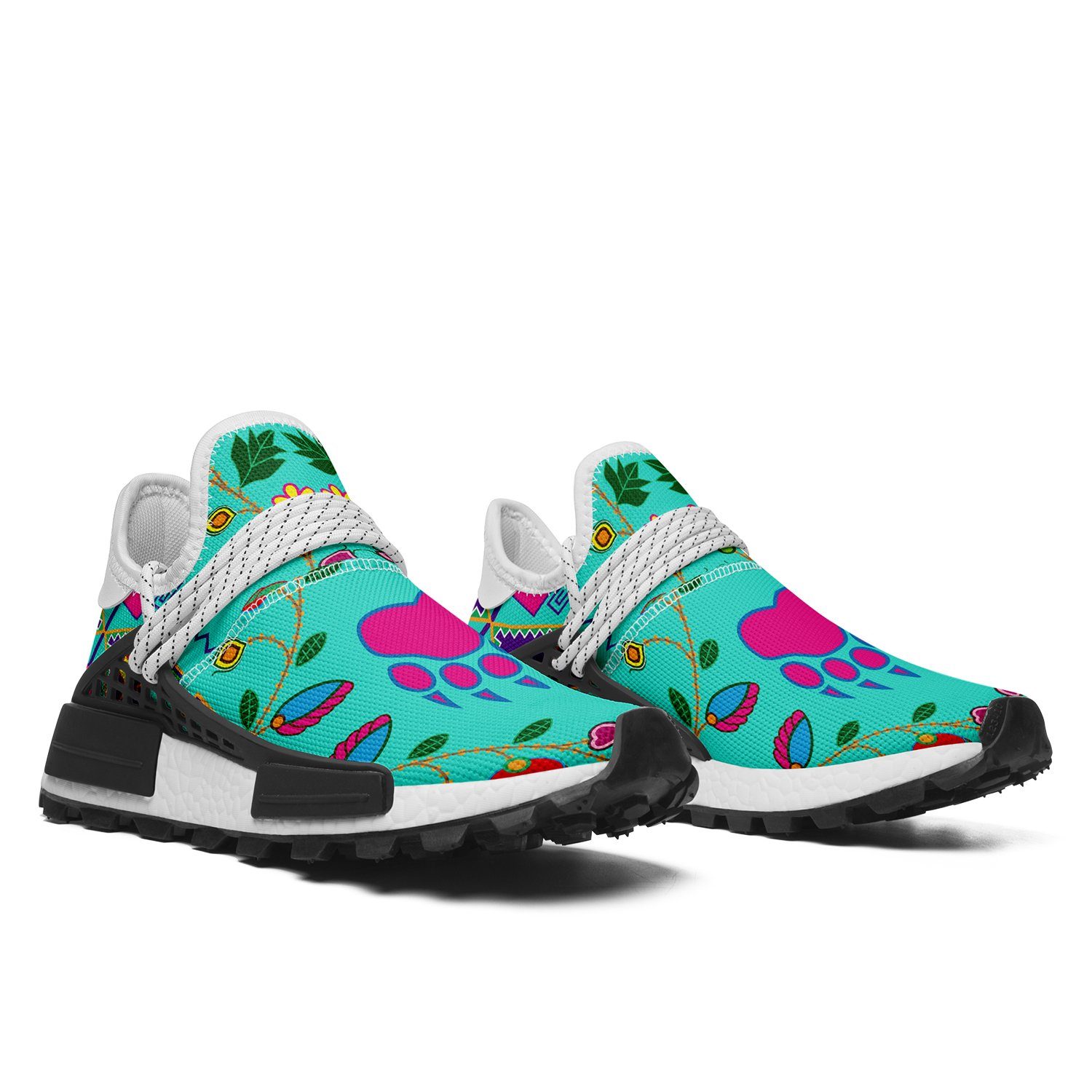 Geometric Floral Fall Sky Okaki Sneakers Shoes 49 Dzine