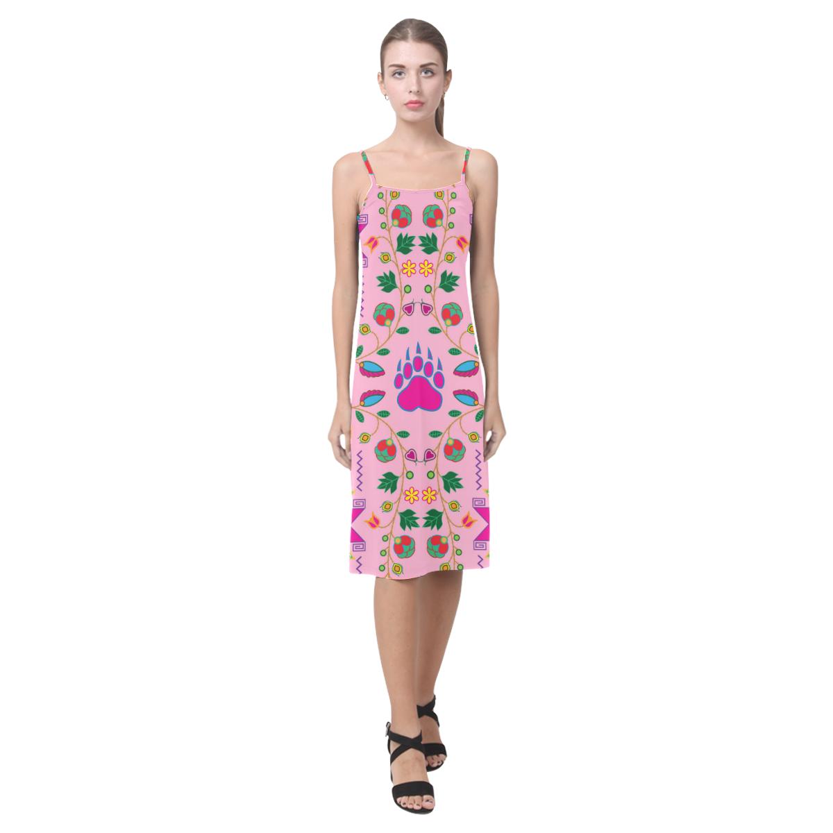 Geometric Floral Fall - Sunset Alcestis Slip Dress (Model D05) Alcestis Slip Dress (D05) e-joyer