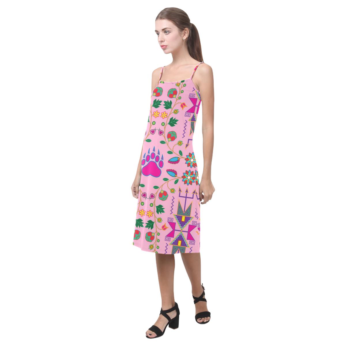 Geometric Floral Fall - Sunset Alcestis Slip Dress (Model D05) Alcestis Slip Dress (D05) e-joyer