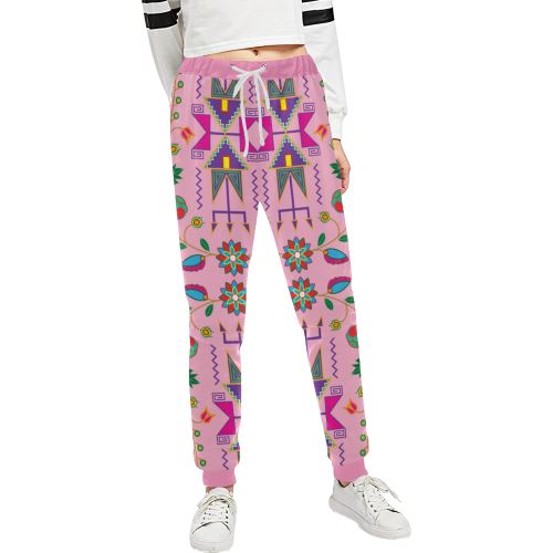Geometric Floral Fall-Sunset Women's All Over Print Sweatpants (Model L11) Women's All Over Print Sweatpants (L11) e-joyer