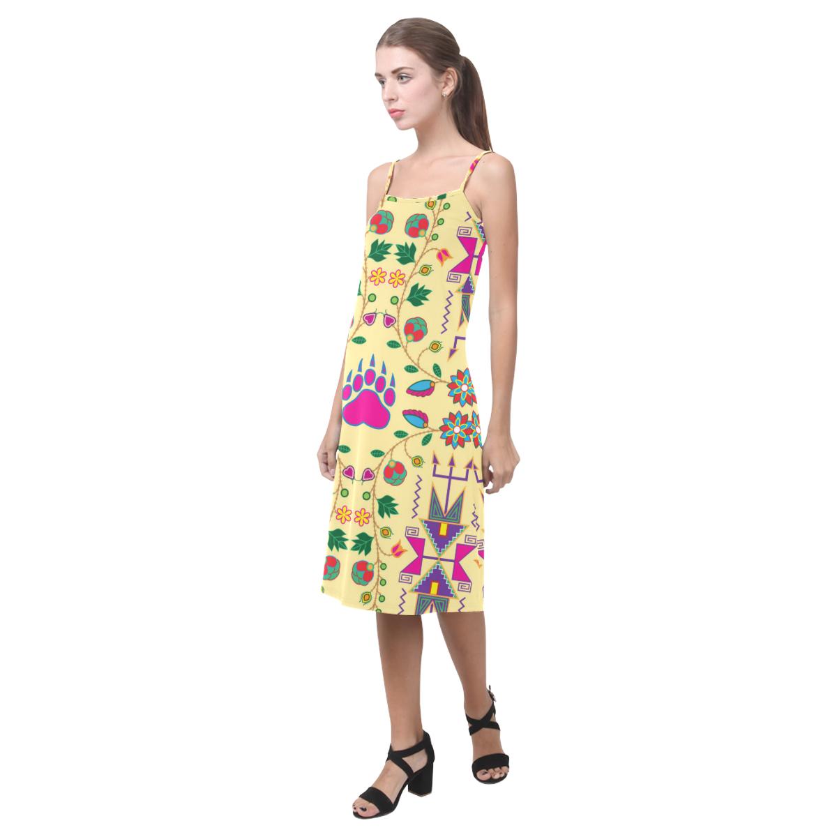 Geometric Floral Fall - Vanilla Alcestis Slip Dress (Model D05) Alcestis Slip Dress (D05) e-joyer