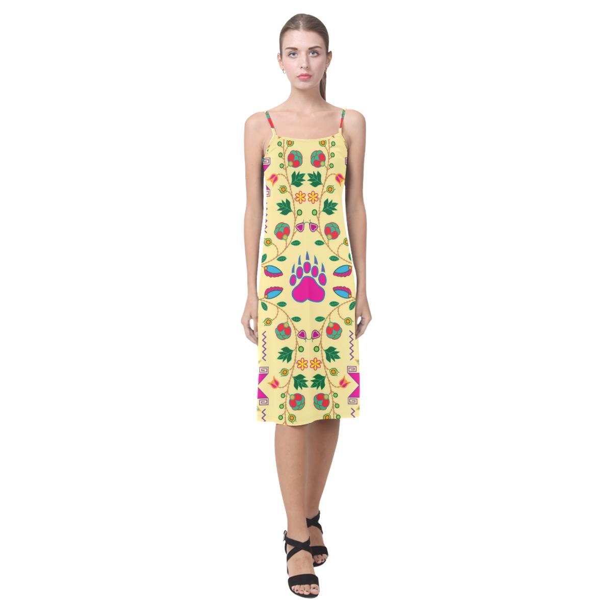 Geometric Floral Fall - Vanilla Alcestis Slip Dress (Model D05) Alcestis Slip Dress (D05) e-joyer