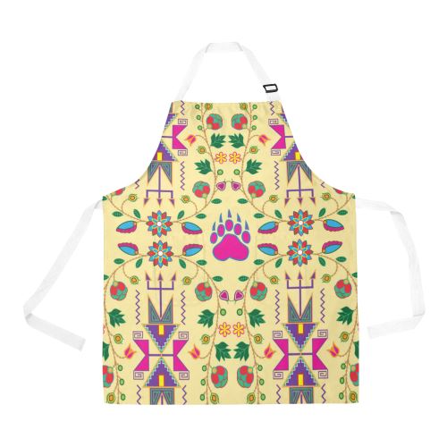 Geometric Floral Fall-Vanilla All Over Print Apron All Over Print Apron e-joyer
