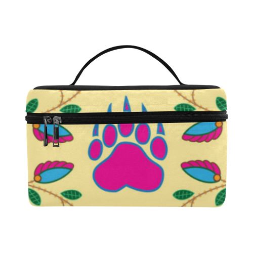 Geometric Floral Fall-Vanilla Cosmetic Bag/Large (Model 1658) Cosmetic Bag e-joyer