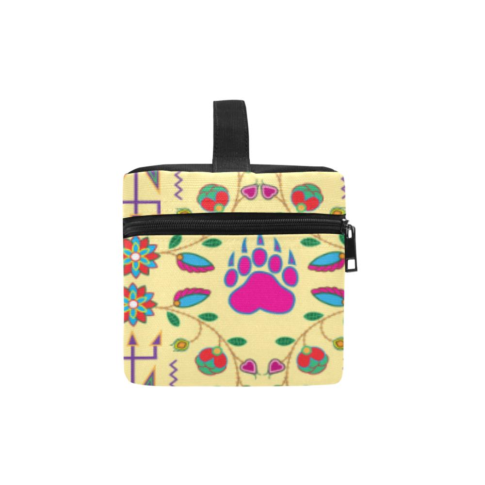 Geometric Floral Fall - Vanilla Cosmetic Bag/Large (Model 1658) Cosmetic Bag e-joyer