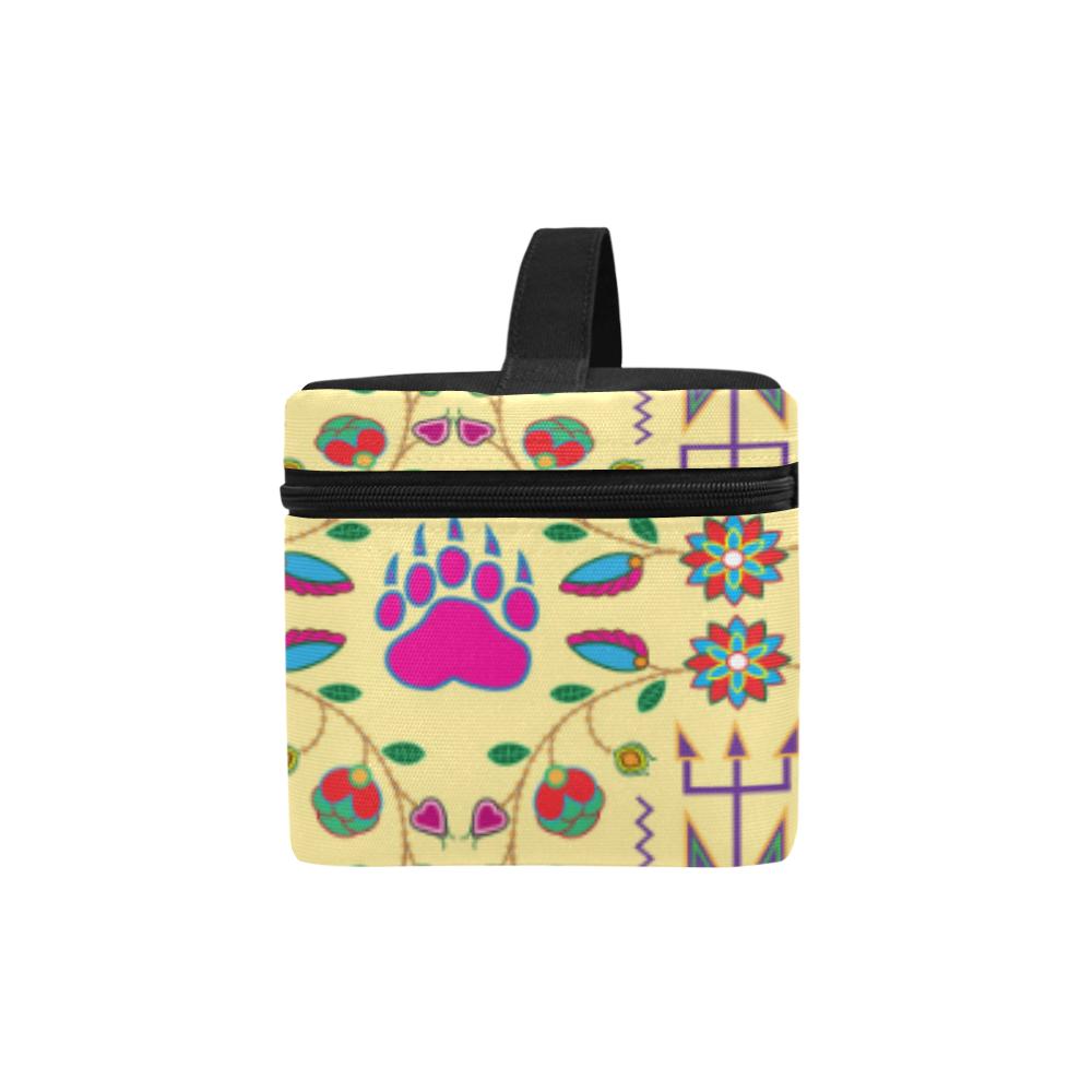 Geometric Floral Fall - Vanilla Cosmetic Bag/Large (Model 1658) Cosmetic Bag e-joyer