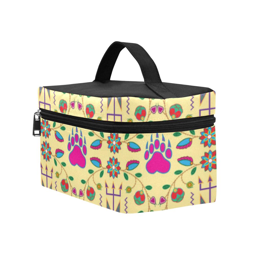 Geometric Floral Fall - Vanilla Cosmetic Bag/Large (Model 1658) Cosmetic Bag e-joyer