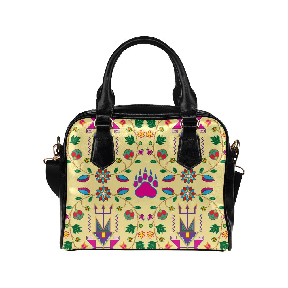 Geometric Floral Fall-Vanilla Shoulder Handbag (Model 1634) Shoulder Handbags (1634) e-joyer