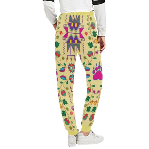 Geometric Floral Fall-Vanilla Women's All Over Print Sweatpants (Model L11) Women's All Over Print Sweatpants (L11) e-joyer