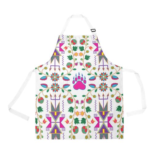 Geometric Floral Fall-White All Over Print Apron All Over Print Apron e-joyer