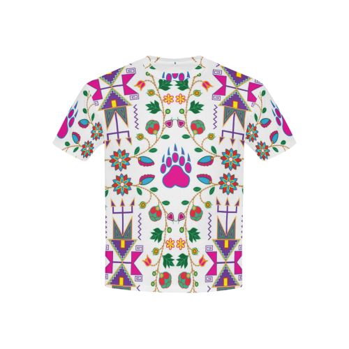 Geometric Floral Fall-White All Over Print T-shirt for Kid (USA Size) (Model T40) All Over Print T-shirt for Kid (T40) e-joyer