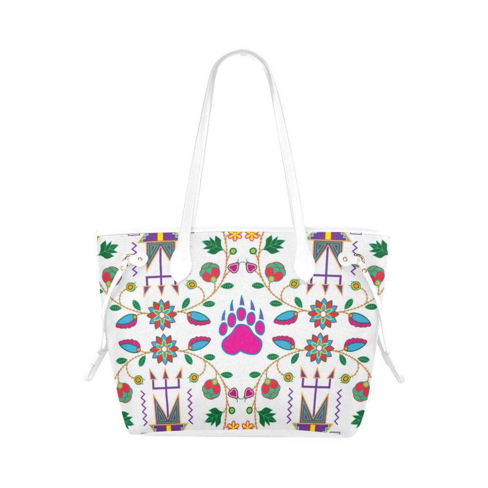 Geometric Floral Fall - White Clover Canvas Tote Bag (Model 1661) Clover Canvas Tote Bag (1661) e-joyer