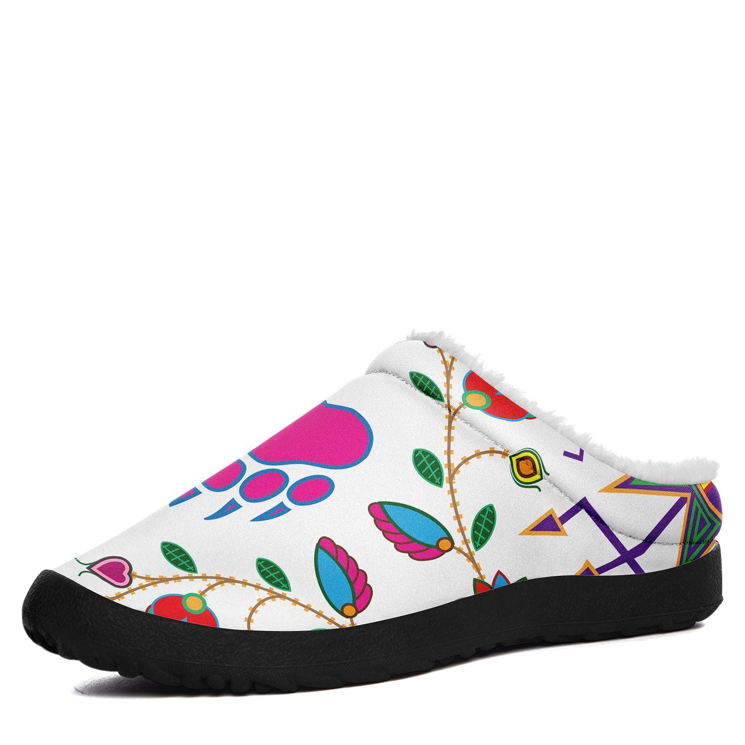 Geometric Floral Fall White Ikinnii Indoor Slipper 49 Dzine