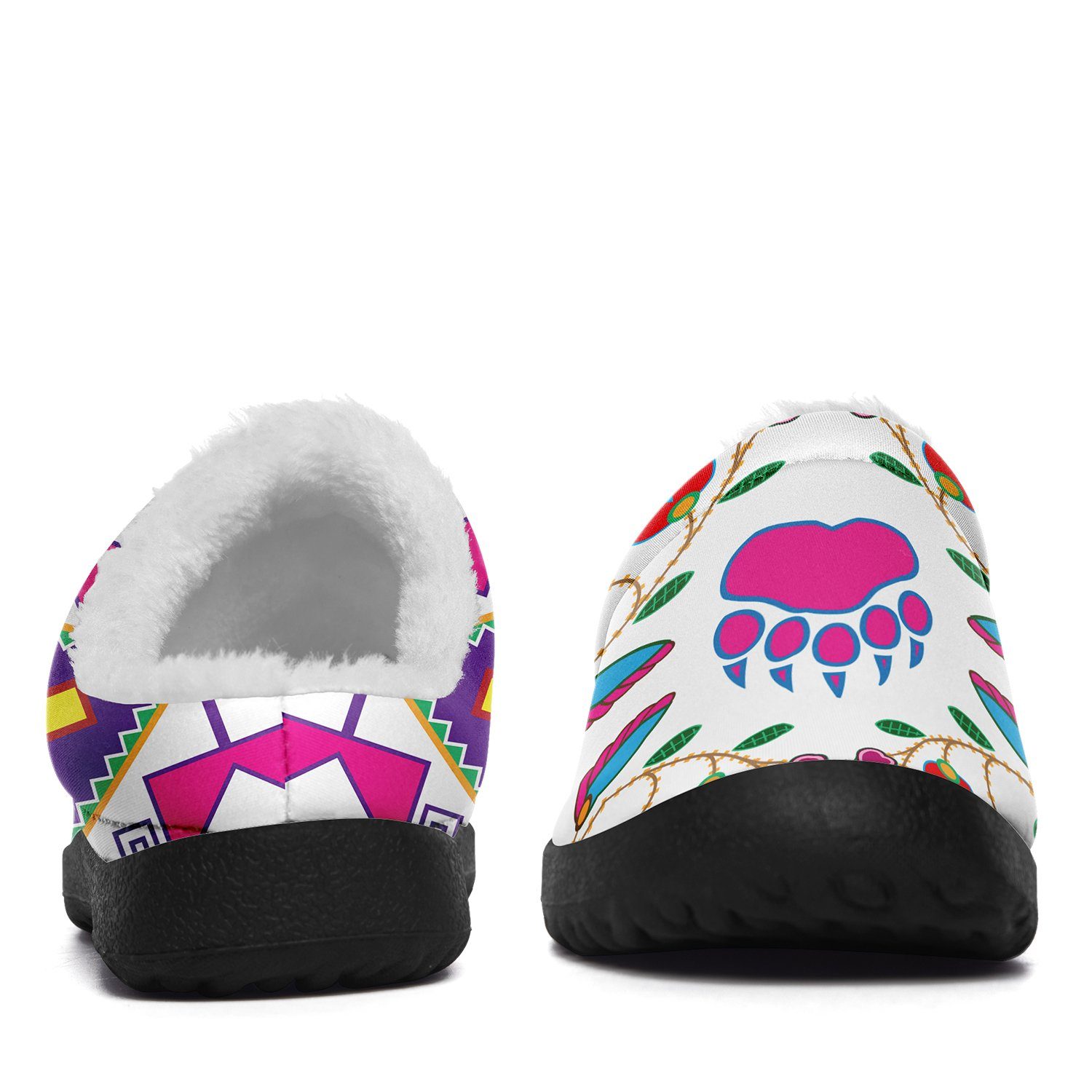 Geometric Floral Fall White Ikinnii Indoor Slipper 49 Dzine