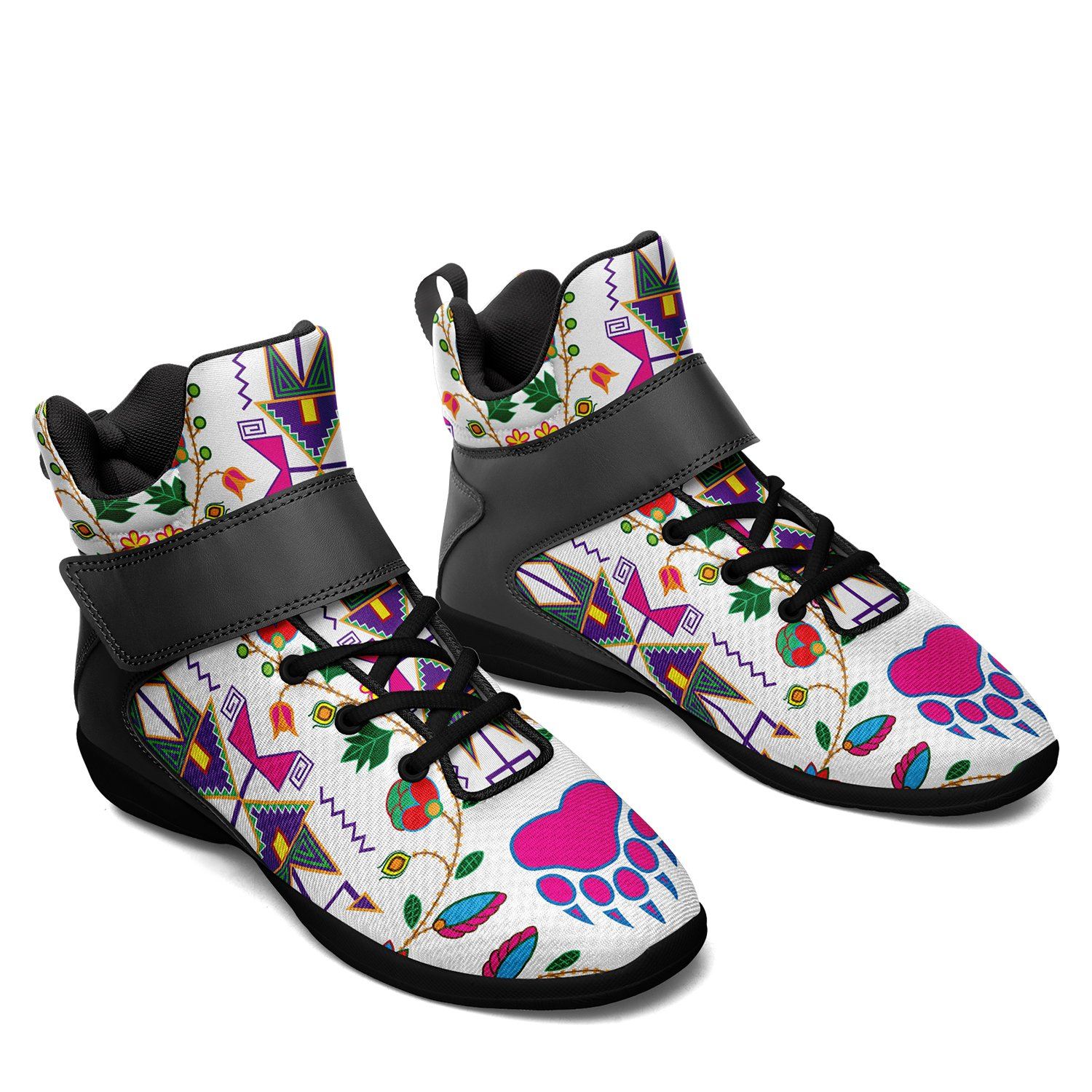 Geometric Floral Fall White Ipottaa Basketball / Sport High Top Shoes 49 Dzine