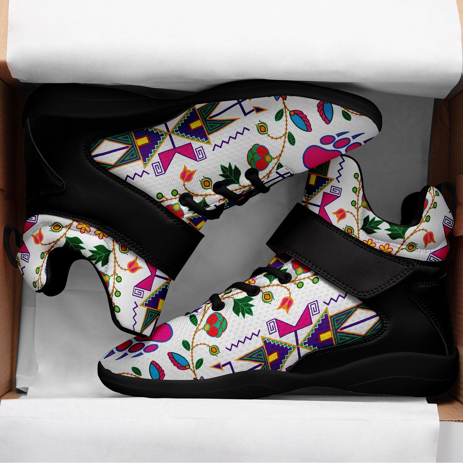 Geometric Floral Fall White Ipottaa Basketball / Sport High Top Shoes 49 Dzine