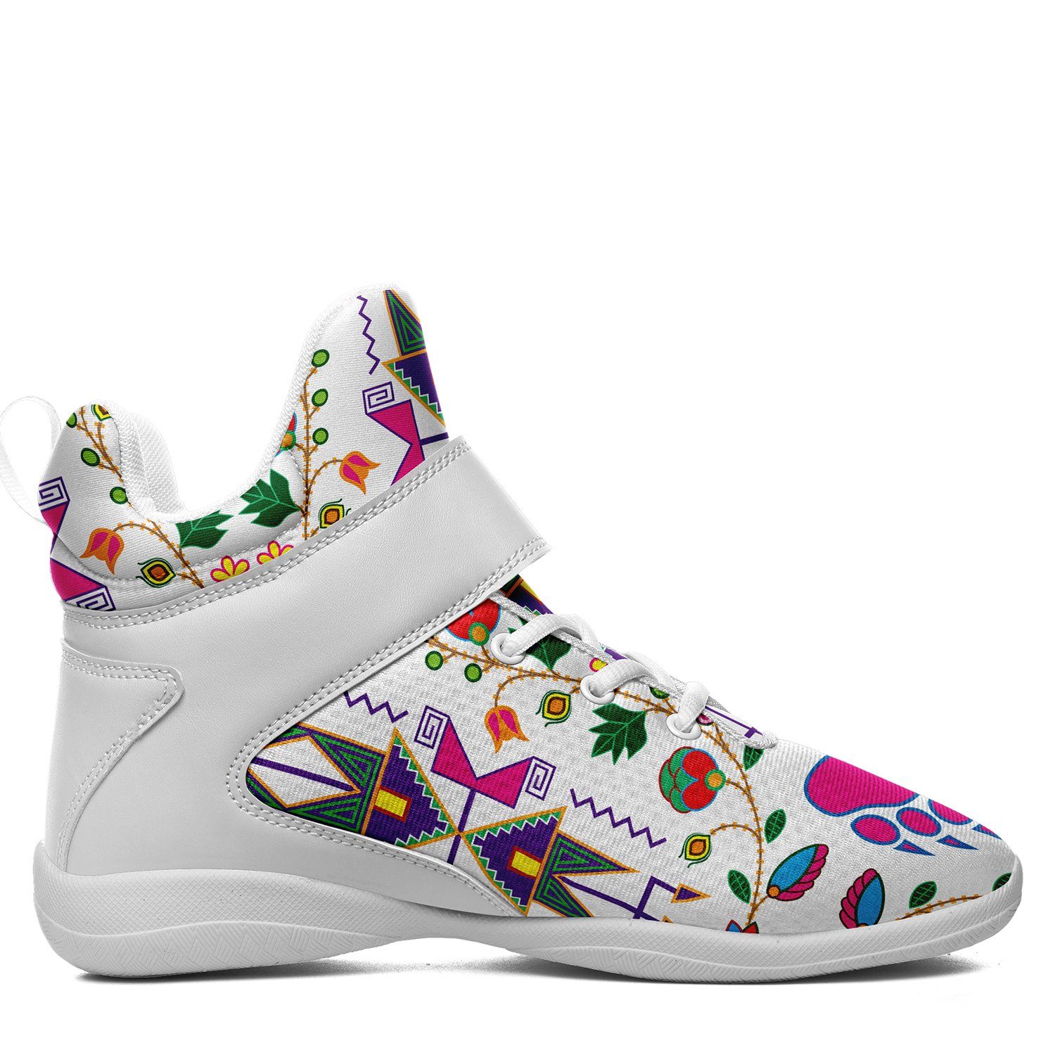 Geometric Floral Fall White Ipottaa Basketball / Sport High Top Shoes 49 Dzine