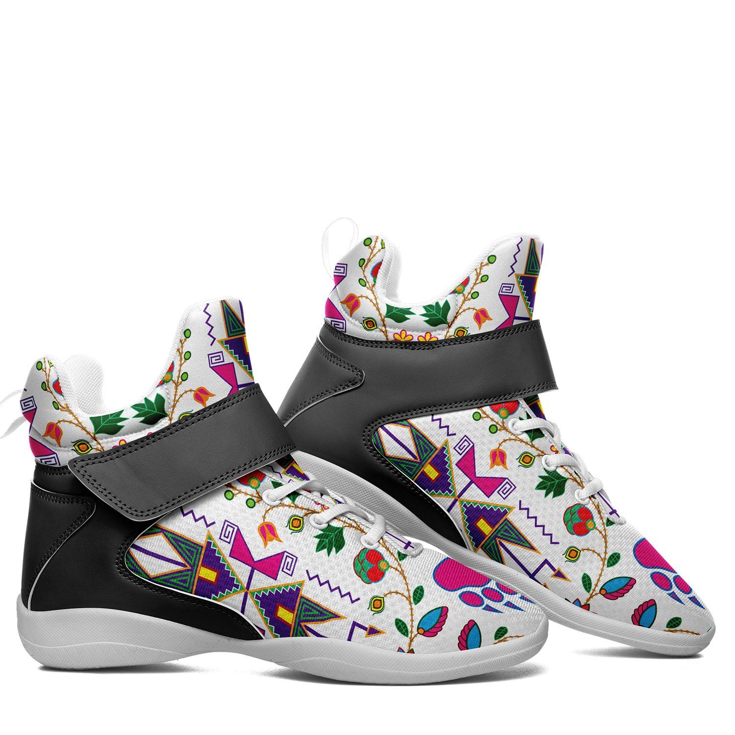 Geometric Floral Fall White Ipottaa Basketball / Sport High Top Shoes 49 Dzine