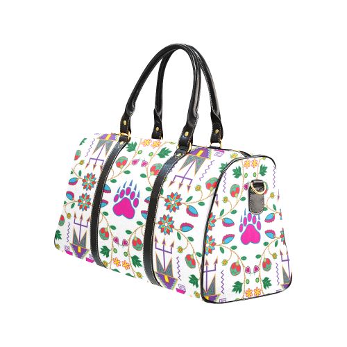 Geometric Floral Fall-White New Waterproof Travel Bag/Large (Model 1639) Waterproof Travel Bags (1639) e-joyer