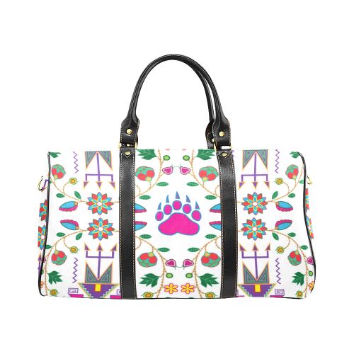 Geometric Floral Fall-White New Waterproof Travel Bag/Large (Model 1639) Waterproof Travel Bags (1639) e-joyer