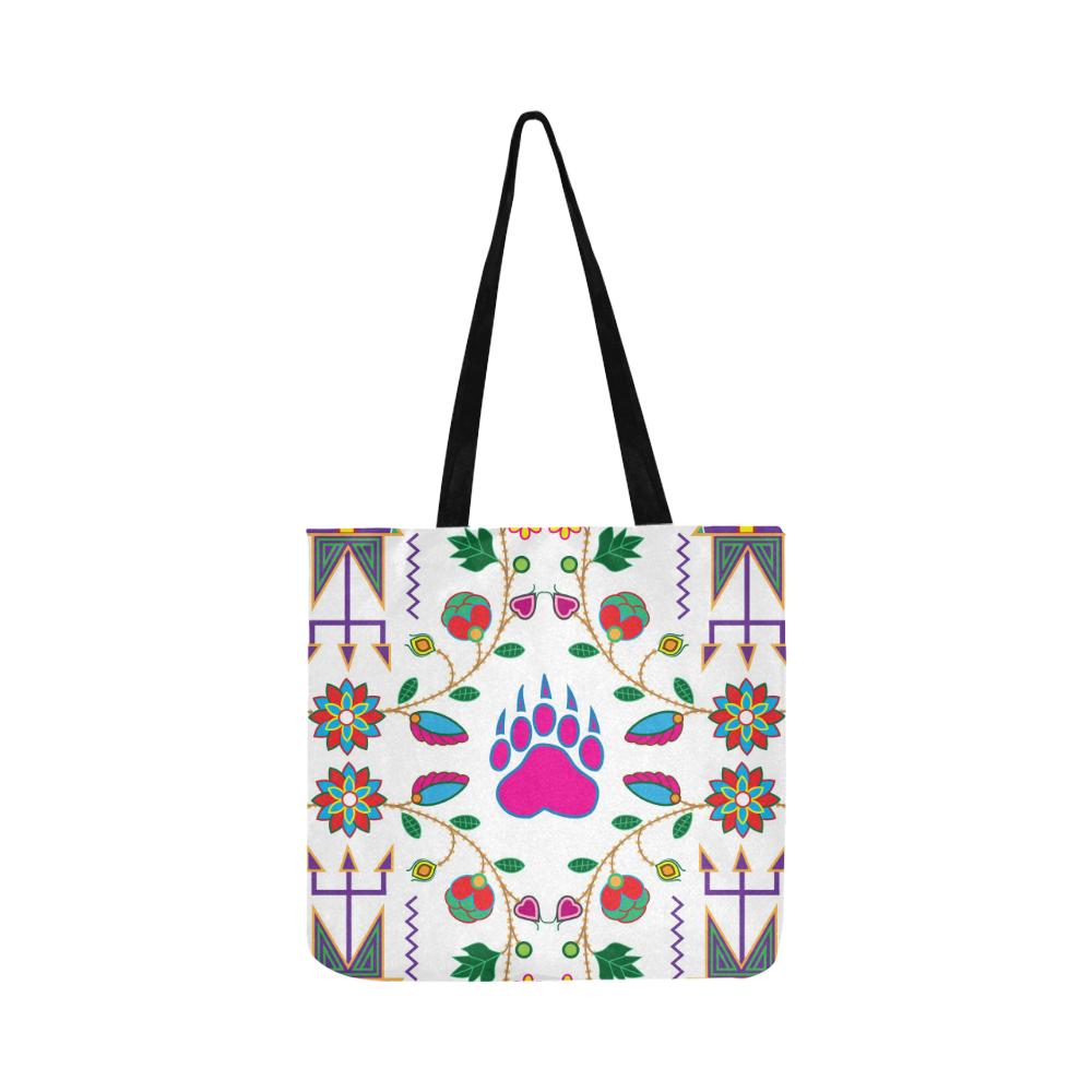 Geometric Floral Fall-White Reusable Shopping Bag Model 1660 (Two sides) Shopping Tote Bag (1660) e-joyer