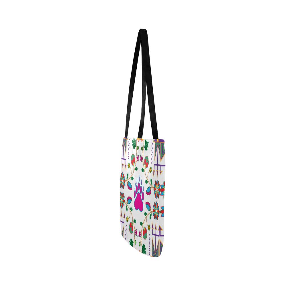 Geometric Floral Fall-White Reusable Shopping Bag Model 1660 (Two sides) Shopping Tote Bag (1660) e-joyer