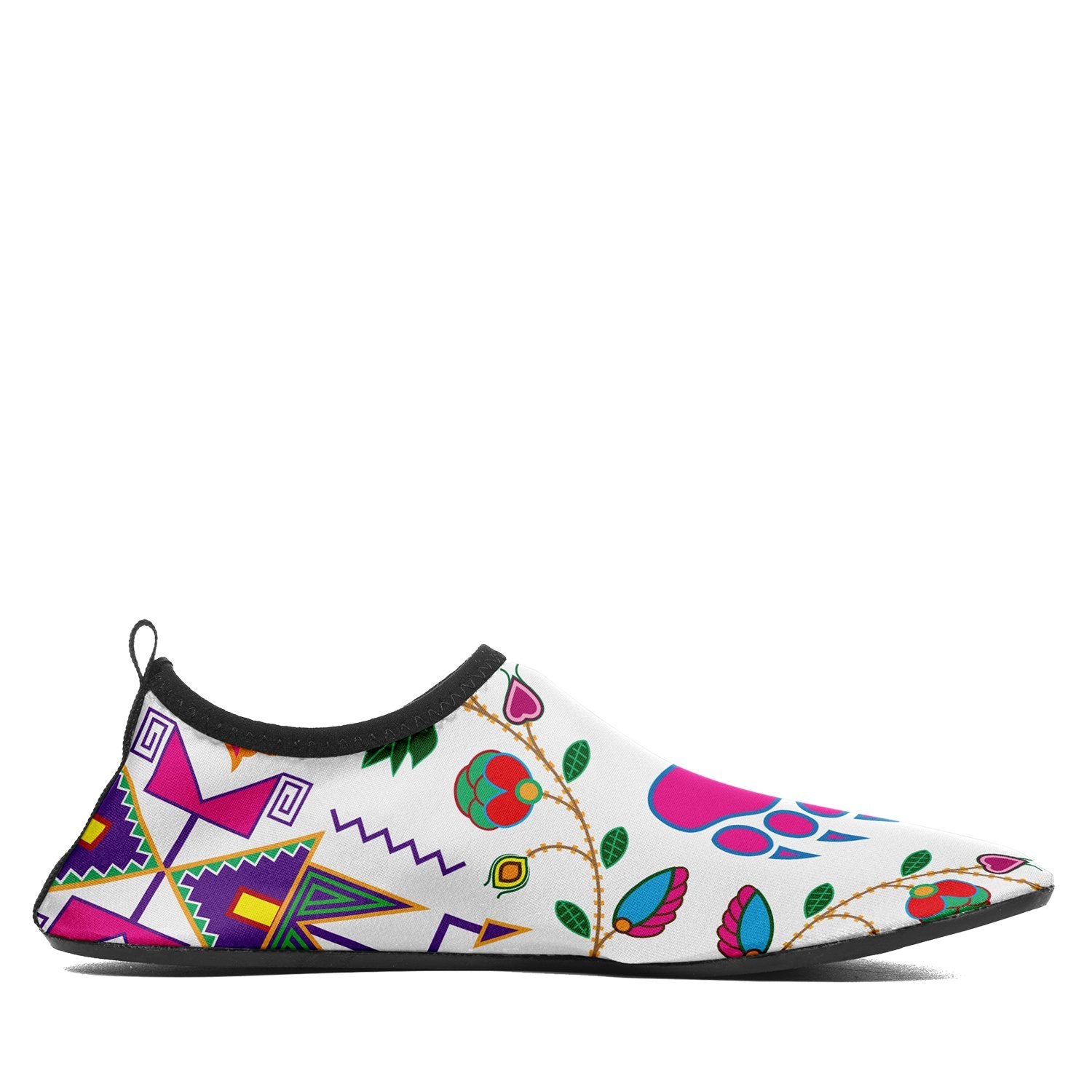Geometric Floral Fall White Sockamoccs Slip On Shoes 49 Dzine