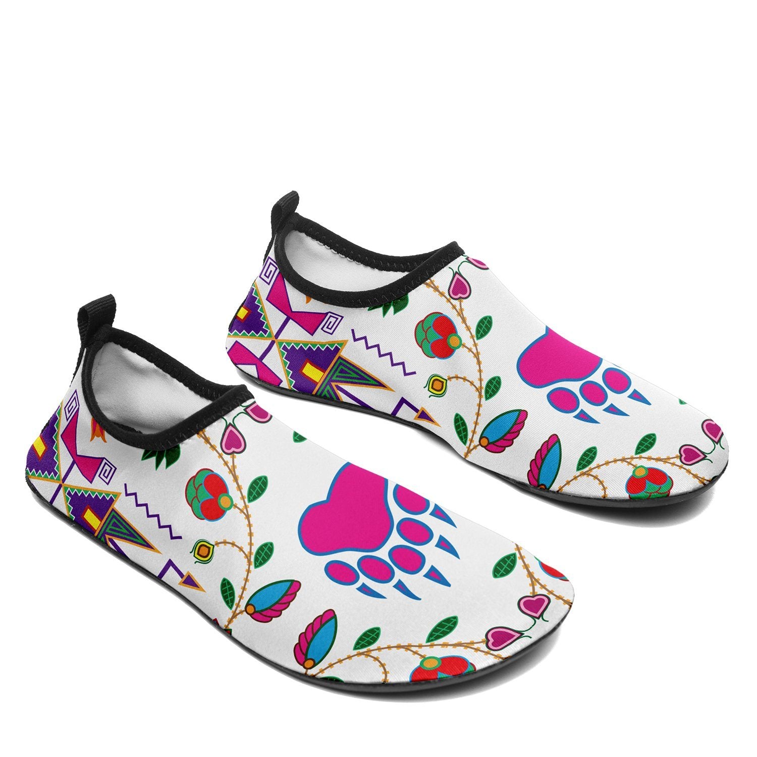 Geometric Floral Fall White Sockamoccs Slip On Shoes 49 Dzine