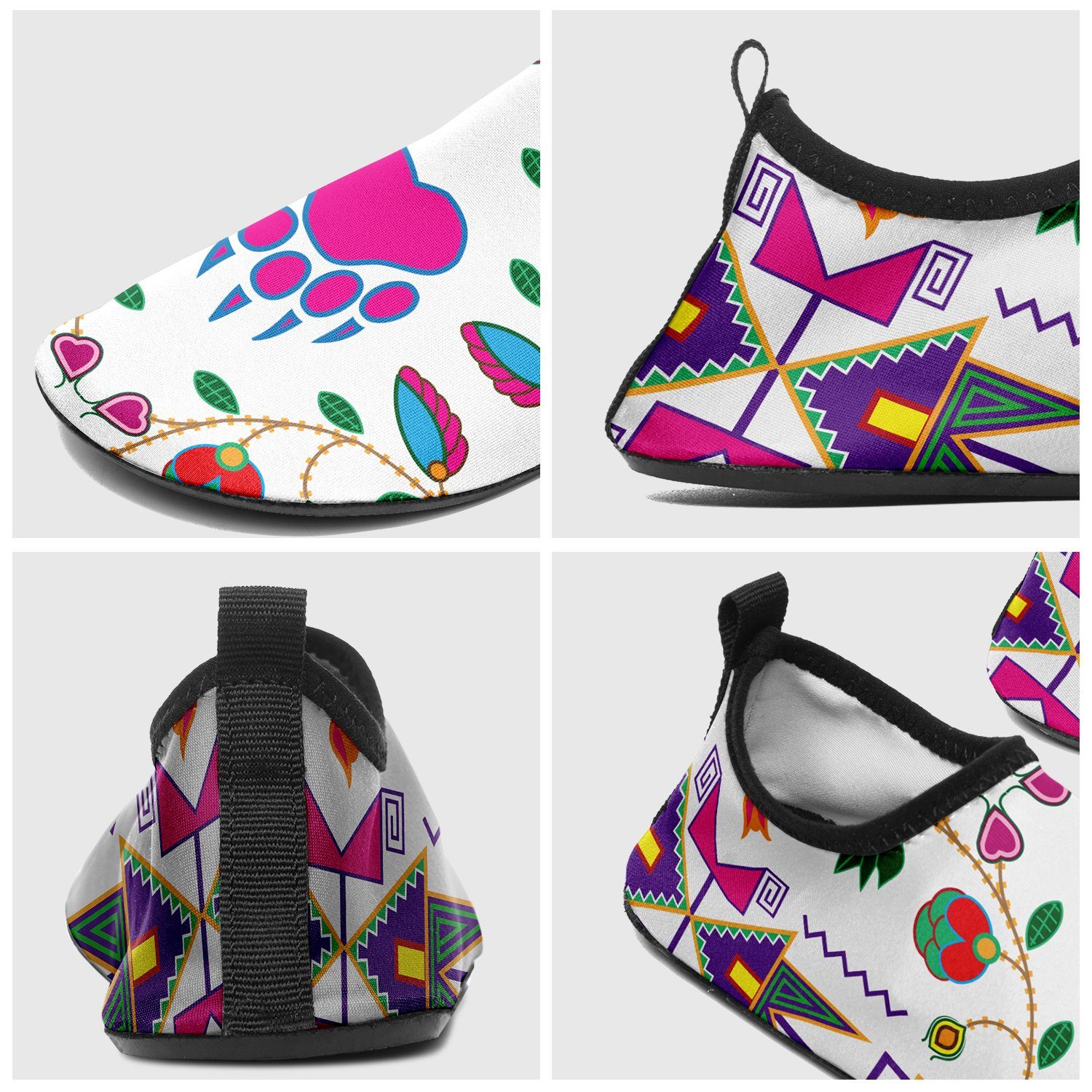 Geometric Floral Fall White Sockamoccs Slip On Shoes 49 Dzine