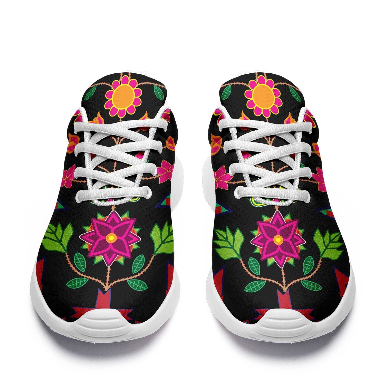 Geometric Floral Spring Black Ikkaayi Sport Sneakers ikkaayi Herman 