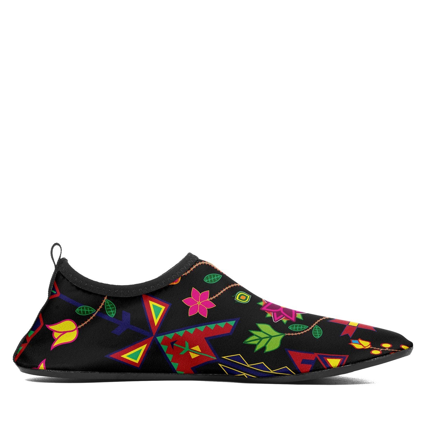 Geometric Floral Spring Black Sockamoccs Slip On Shoes Herman